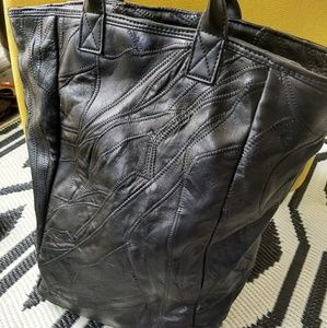 80s Huge Lambskin Patchwork tote bag